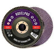 RoxelPro Лепестковый круг ROXPRO HARD CUT 125 х 22мм, керамика, конический, Р80